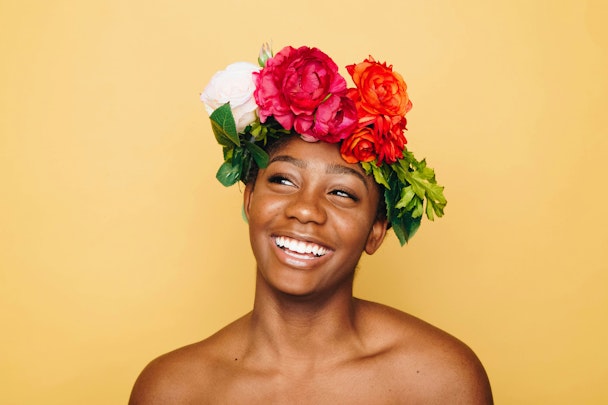 A woman with a flower crown A woman with a flower crown