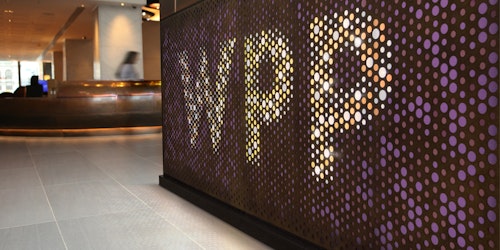 'WPP' written on the wall of the holding company's headquarters 'WPP' written on the wall of the holding company's headquarters