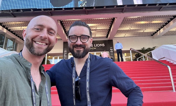 Benjamin Fishlock of Global Street Art and System1's Andrew Tindall at Cannes Lions Benjamin Fishlock of Global Street Art and System1's Andrew Tindall at Cannes Lions