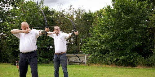 Ed Davey firing arrows Ed Davey firing arrows