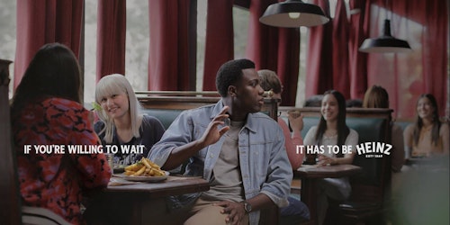 A diner waits patiently for a bottle of Heinz A diner waits patiently for a bottle of Heinz