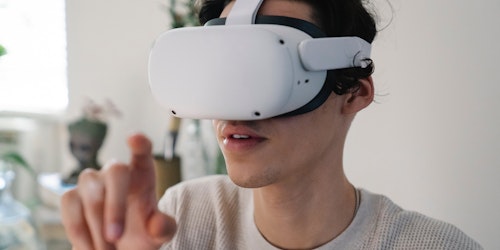 Man wearing VR headset Man wearing VR headset
