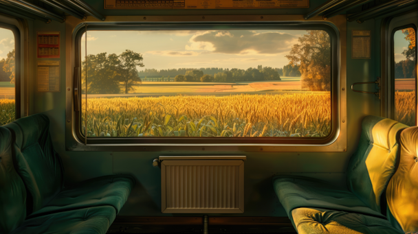 Seats inside a high-speed train Seats inside a high-speed train