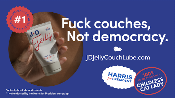 title card that says "fuck couches, not democracy" title card that says "fuck couches, not democracy"