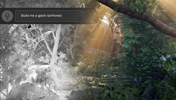AI generating an image of a rainforest AI generating an image of a rainforest