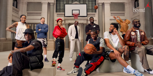 A group of kids with Michael Jordan A group of kids with Michael Jordan