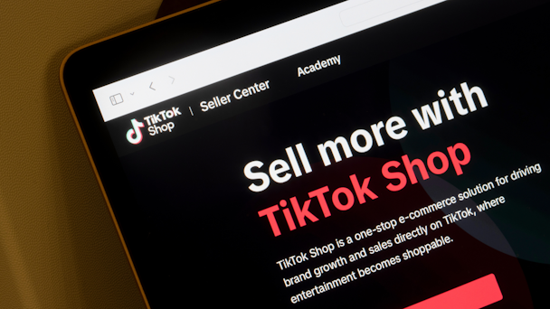 TikTok Shop seller portal interface on screen TikTok Shop seller portal interface on screen
