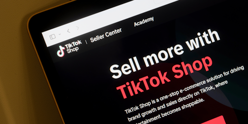 TikTok Shop seller portal interface on screen TikTok Shop seller portal interface on screen